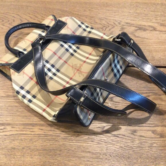 Burberry Beige and Black Check Backpack - Picture 2 of 15